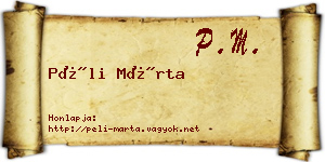 Péli Márta névjegykártya